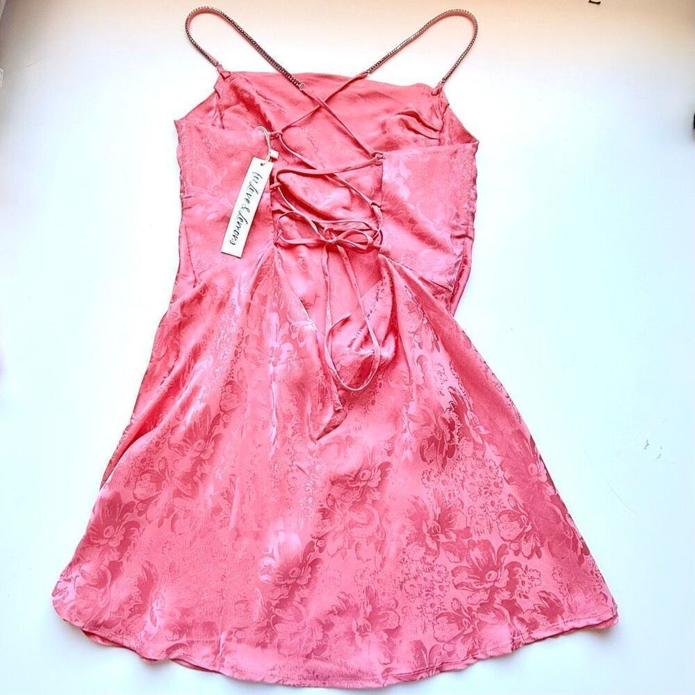 NWT For Love & Lemons. Gabrielle mini dress in pink Size M - Picture 7 of 15